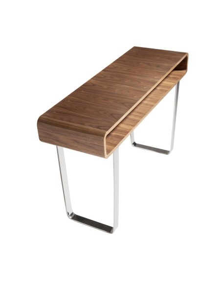 Consola rectangular nogal y acero cromado