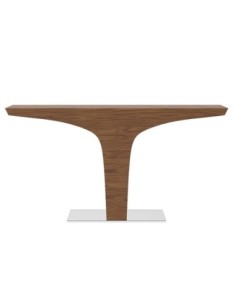 Consola rectangular nogal y base acero cromado 2