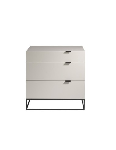 Cómoda madera gris y acero negro