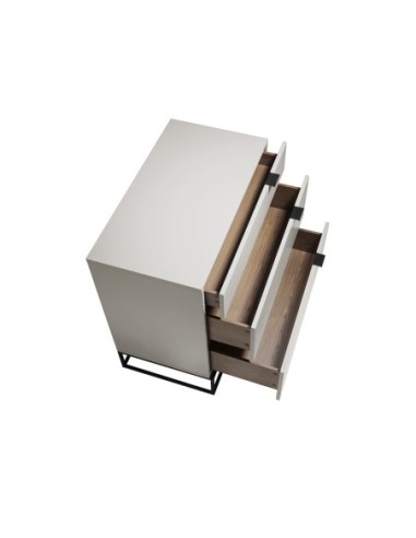 Cómoda madera gris y acero negro