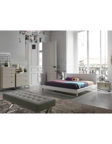 Cómoda madera gris y acero negro