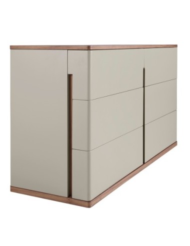 Cómoda madera gris y nogal