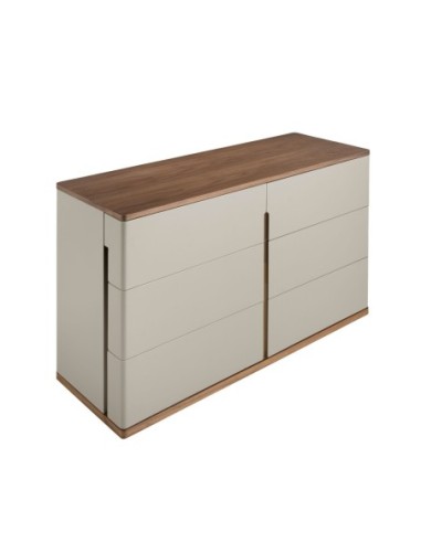 Cómoda madera gris y nogal