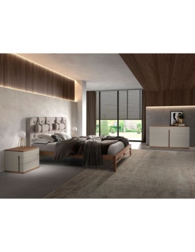 Cómoda madera gris y nogal