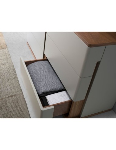 Cómoda madera gris y nogal