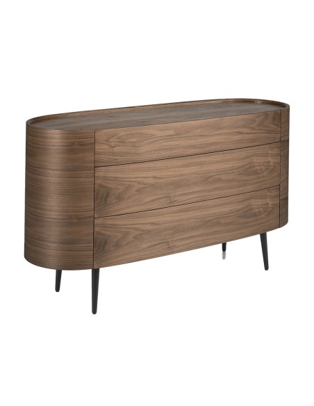 Cómoda nogal y acero negro