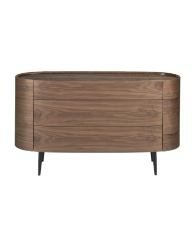 Cómoda nogal y acero negro