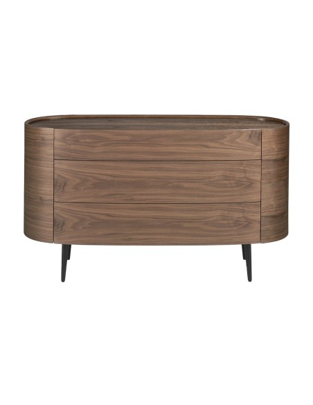 Cómoda nogal y acero negro