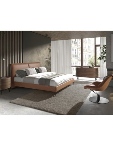 Cómoda nogal y acero negro