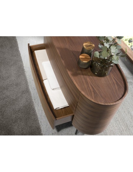 Cómoda nogal y acero negro