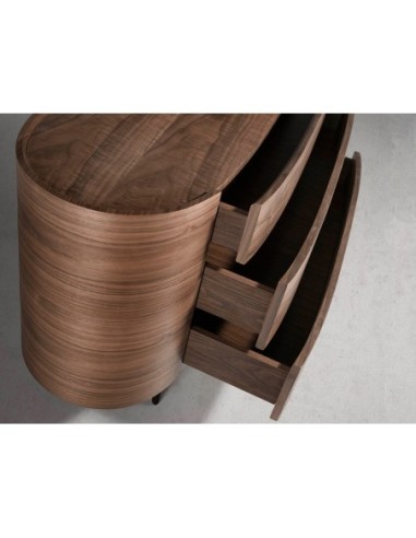 Cómoda nogal y acero negro