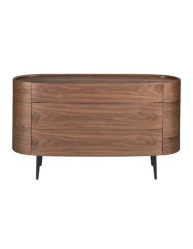 Cómoda nogal y acero negro