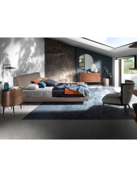 Cómoda nogal y acero negro