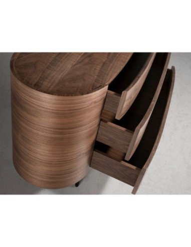 Cómoda nogal y acero negro