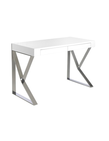 Escritorio madera blanco y acero cromado