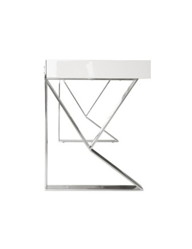 Escritorio madera blanco y acero cromado