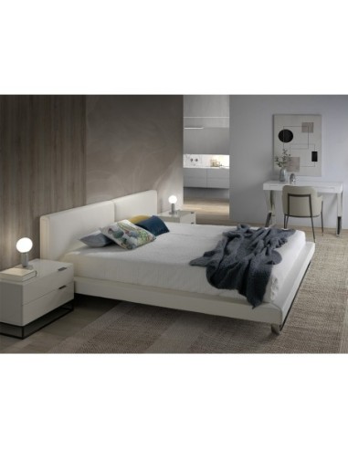 Escritorio madera blanco y acero cromado