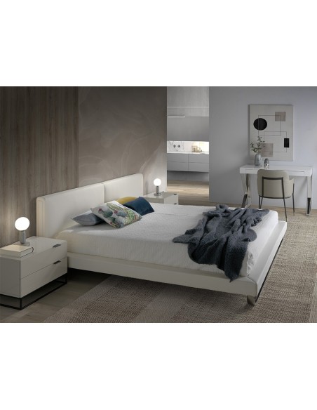 Escritorio madera blanco y acero cromado