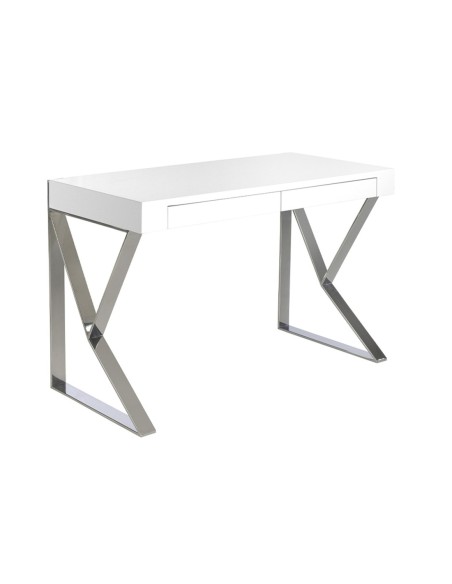 Escritorio madera blanco y acero cromado