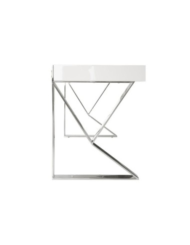 Escritorio madera blanco y acero cromado