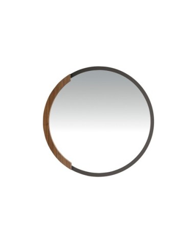 Espejo pared redondo acero negro