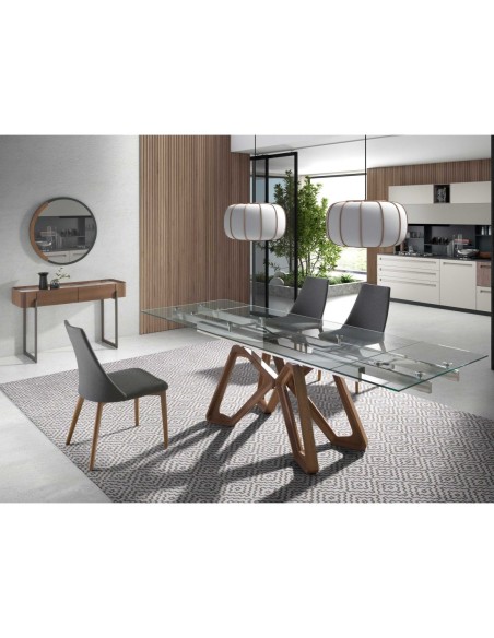 Espejo pared redondo acero negro