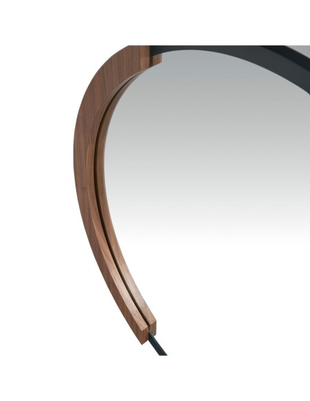 Espejo pared redondo acero negro