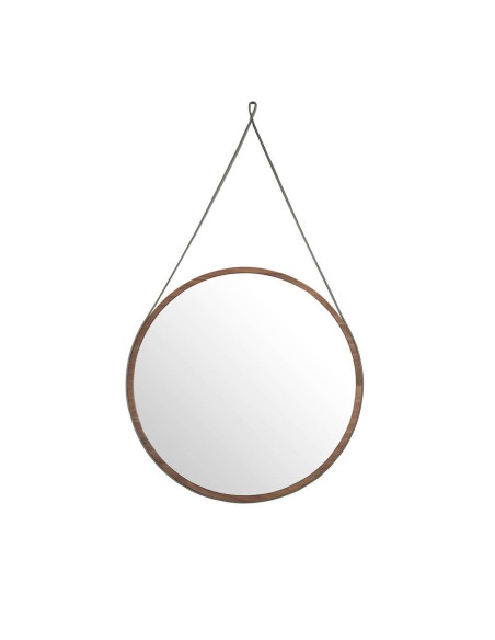 Espejo pared redondo nogal