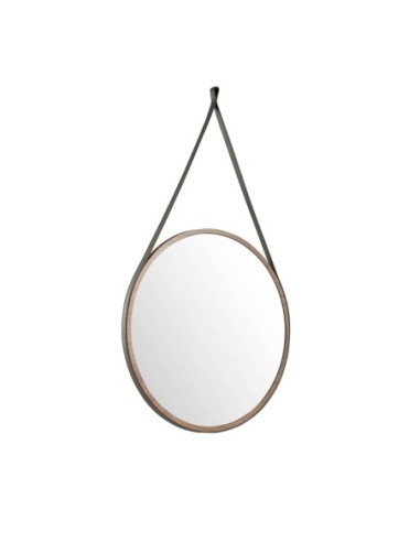 Espejo pared redondo nogal