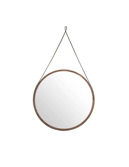 Espejo pared redondo nogal