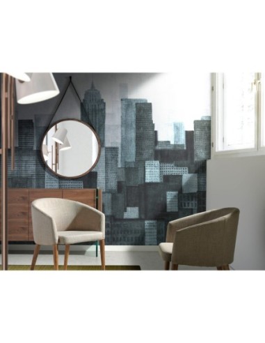 Espejo pared redondo nogal