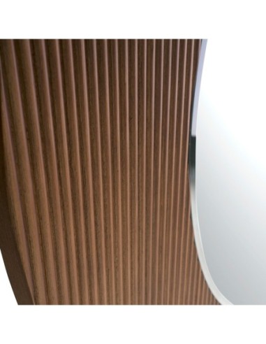 Espejo pared redondo nogal