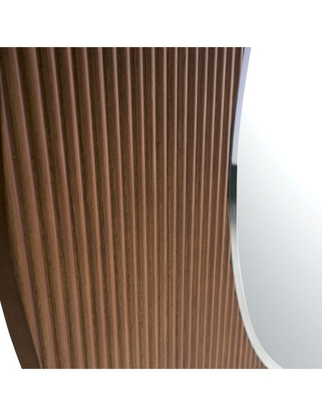 Espejo pared redondo nogal