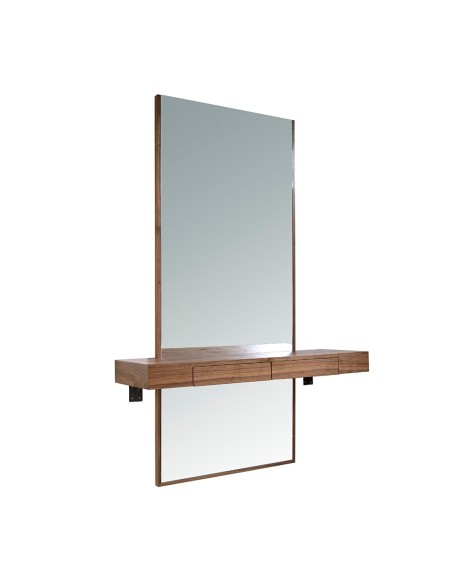 Espejo recibidor rectangular nogal