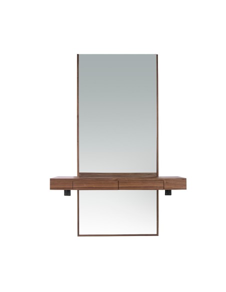 Espejo recibidor rectangular nogal