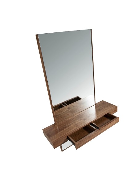 Espejo recibidor rectangular nogal
