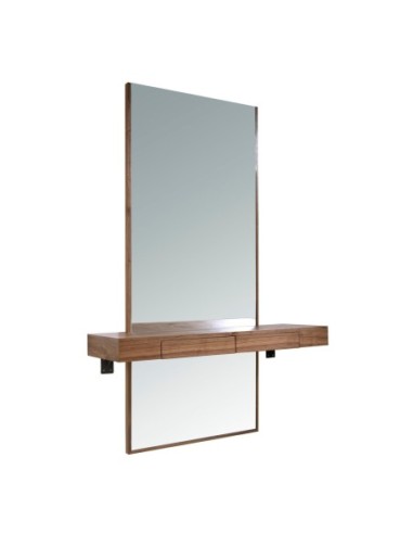 Espejo recibidor rectangular nogal