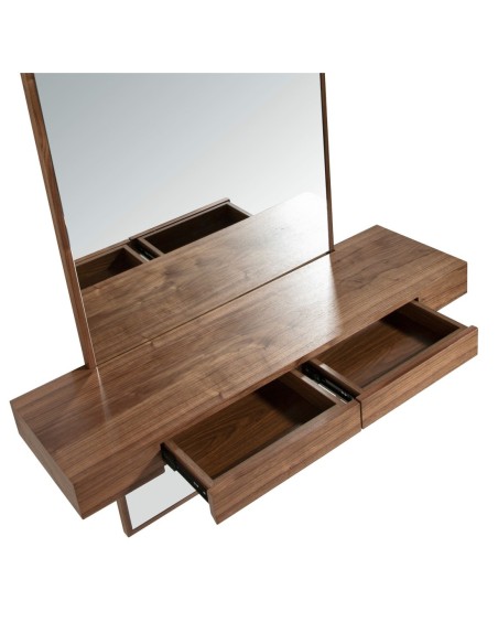 Espejo recibidor rectangular nogal