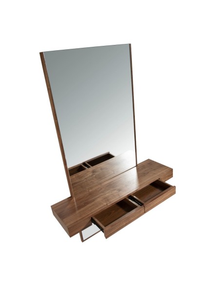 Espejo recibidor rectangular nogal