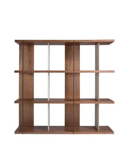 Estanteria nogal y madera gris