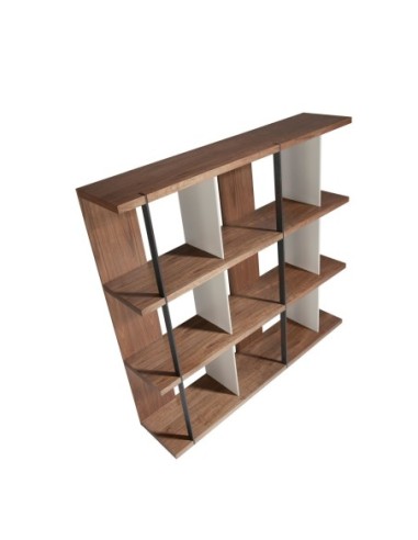 Estanteria nogal y madera gris