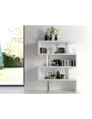 Estantería blanca y acero