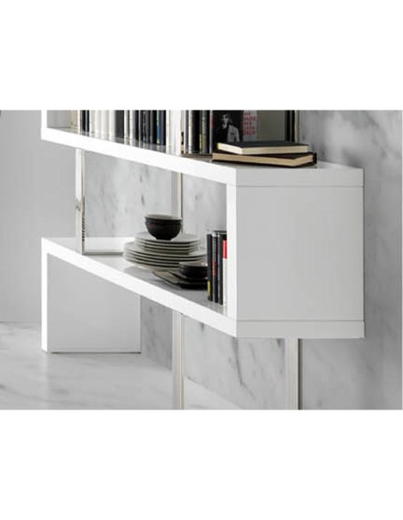 Estantería blanca y acero