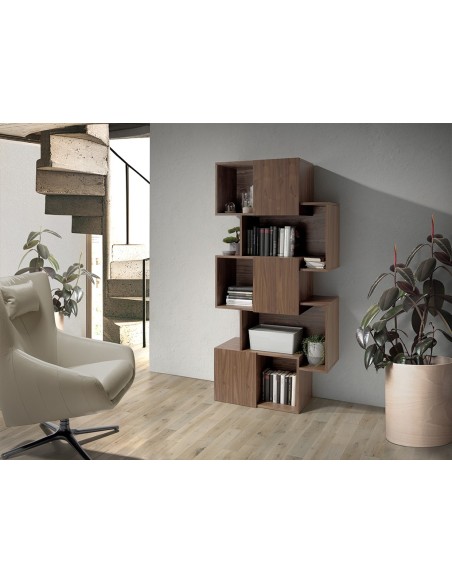 Estantería madera nogal con puertas