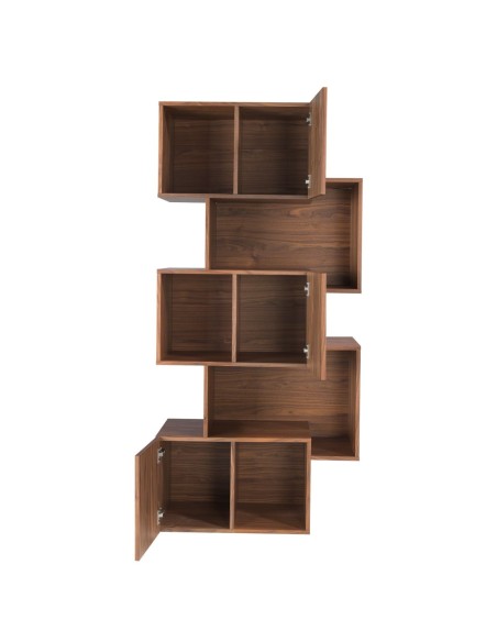 Estantería madera nogal con puertas