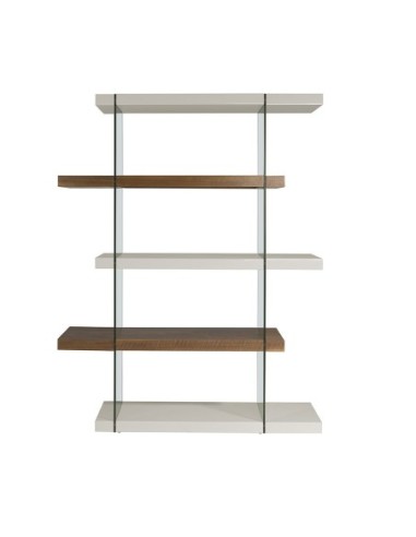 Estantería madera nogal y cristal