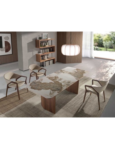 Estantería nogal y acero