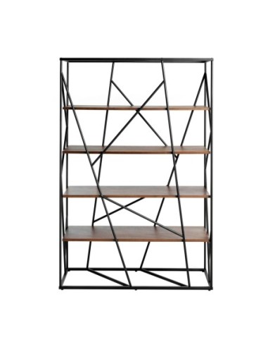 Estantería nogal y acero negro