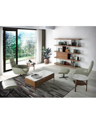 Estantería nogal y cristal