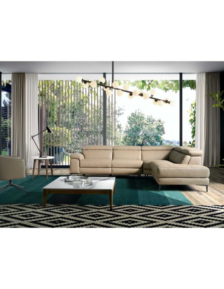 Mesa centro cuadrada mármol porcelánico y nogal